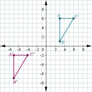 Which statement correctly identifies the transformations that map △ABC to △A′B′C′ Translate-example-1