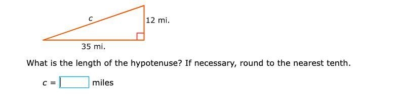 What is the length of the hypotenuse? If necessary, round to the nearest tenth.-example-1