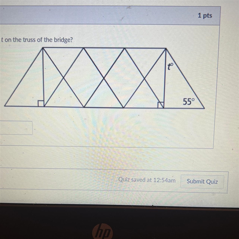 What is the value of t on the truss of the bridge?-example-1