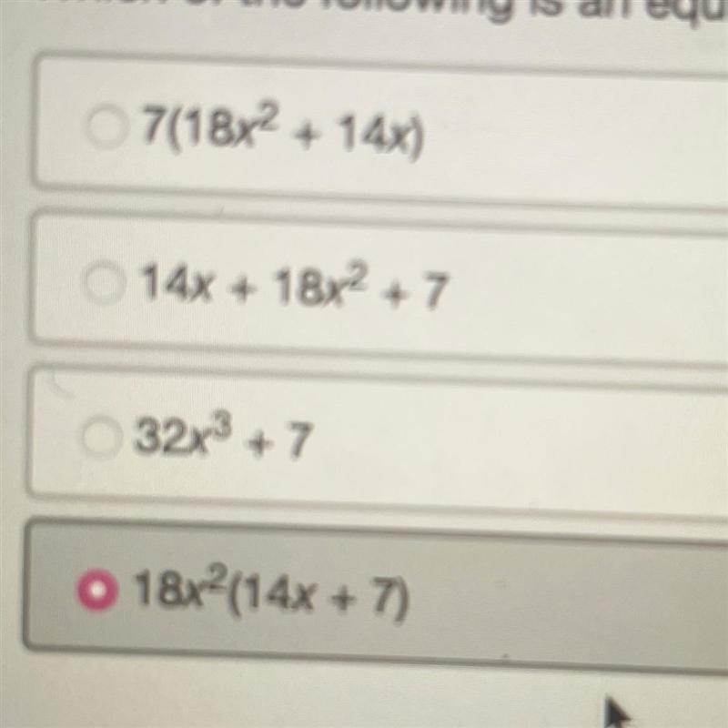 Which of the following is an equivalent expression of 18x² +14x + 7?-example-1