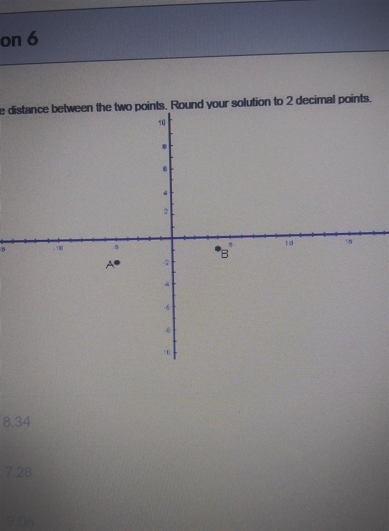 Find the distance between the two points round resolution to the 2 decimal points-example-1