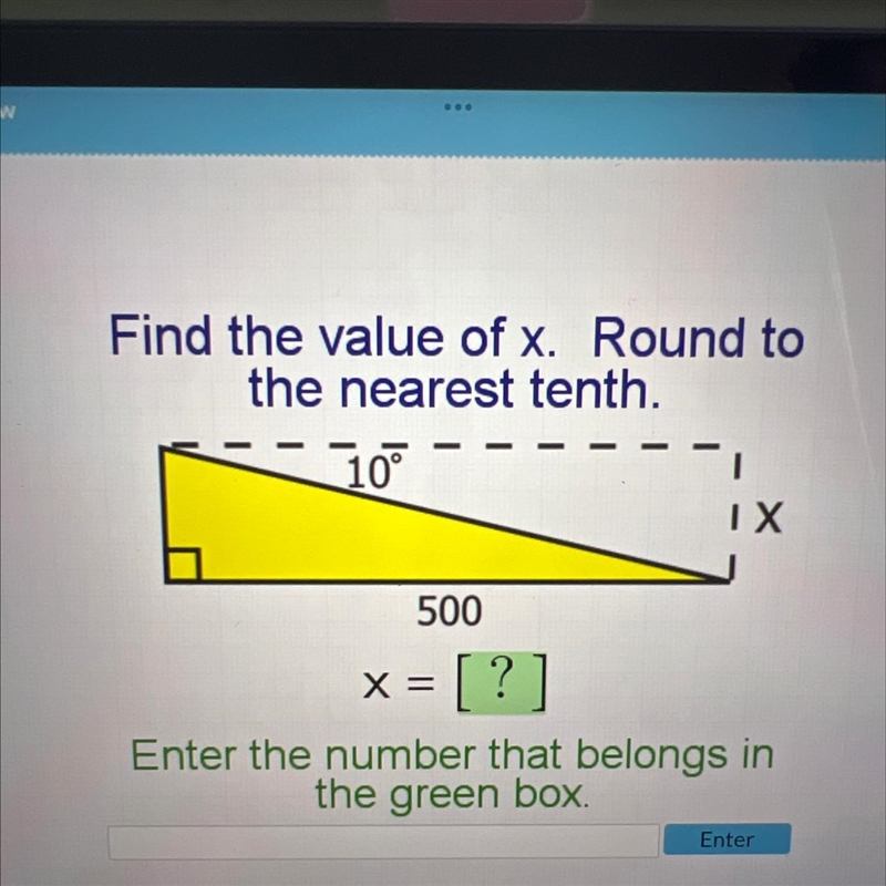 Find the value of X Round to the nearest tenth-example-1