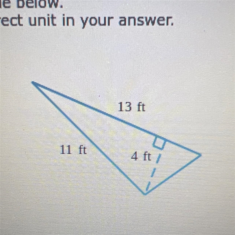 Find the area of the triangle below. Be sure to include the correct unit in your answer-example-1