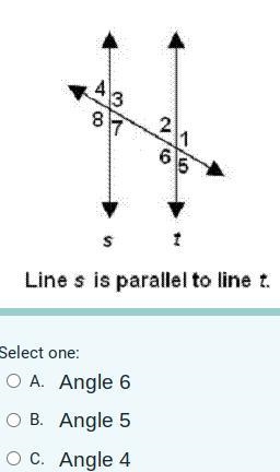 Name the angle that corresponds to angle 2.-example-1