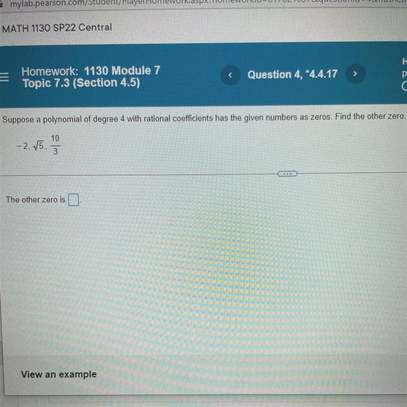 Suppose a polynomial of degree 4 with rational coefficients has the given numbers-example-1