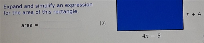 Its asking to expand and simplify an expression for the area of this rectangle. ​-example-1