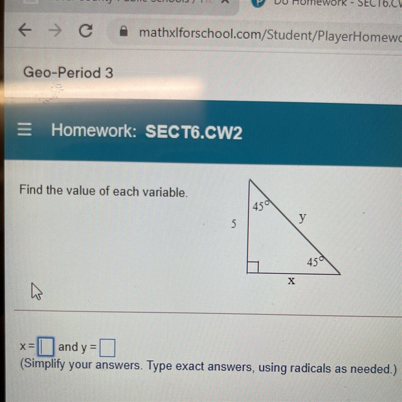 Find the value of each variable-example-1