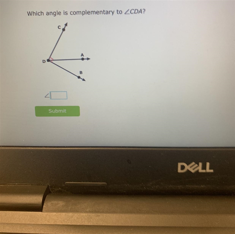 Which angle is complementary to CDA?-example-1