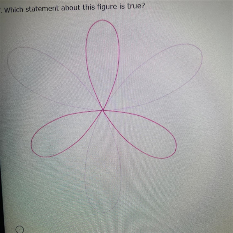 7Which statement about this figure is true!It has rotational symmetry with an angle-example-1