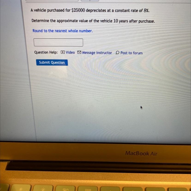 Determine the approximate value of the vehicle 10 years after purchase-example-1