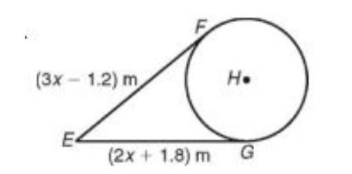 Segment EF is tangent to Circle H at Point F and Segment EG is tangent to Circle H-example-1