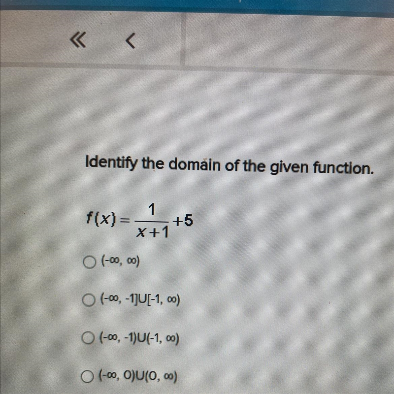 Identify the domain of the given function.-example-1