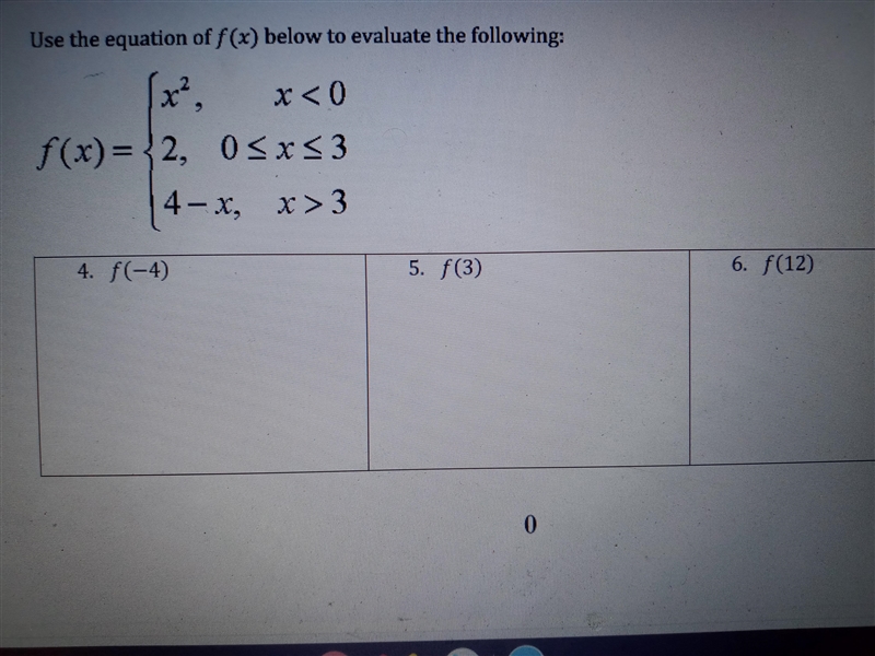 Use the equation of f(x) below to evaluate the following: x?, x < 0 f(x)= {2, 03 4. f-example-1