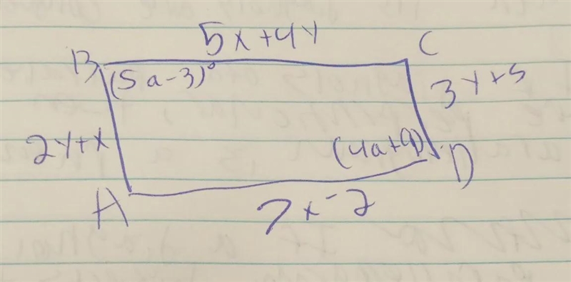 For what value of x and y must this quadrilateral be a parallelogram? Find the lengths-example-1