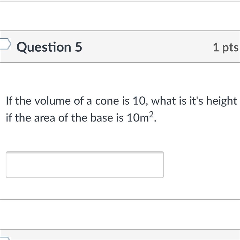 If the volume of a cone is 10, what is its height if the area of the base is 10m ^2-example-1