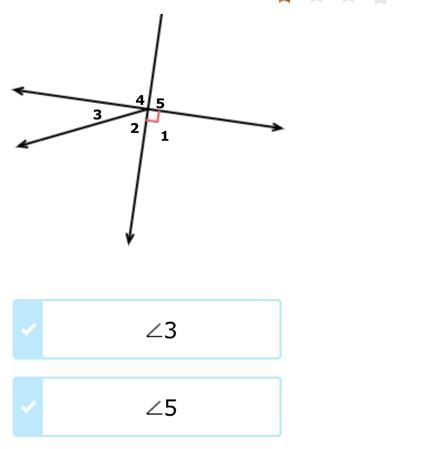 which angles are complementary to <2. Select all that apply. 3,5,4 and 1 are all-example-1