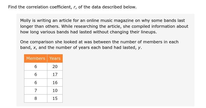 Solve for the correlation coefficient, evrything is in the image-example-1