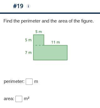 Find the perimeter and the area of the figure-example-1