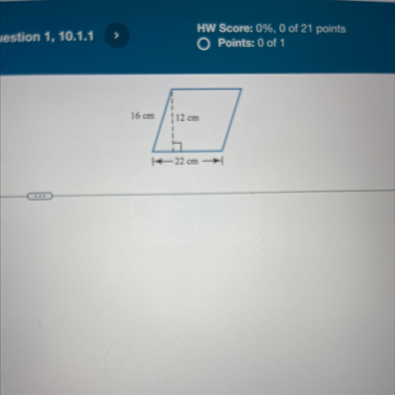 Find the area of the parallelogram please help!!-example-1