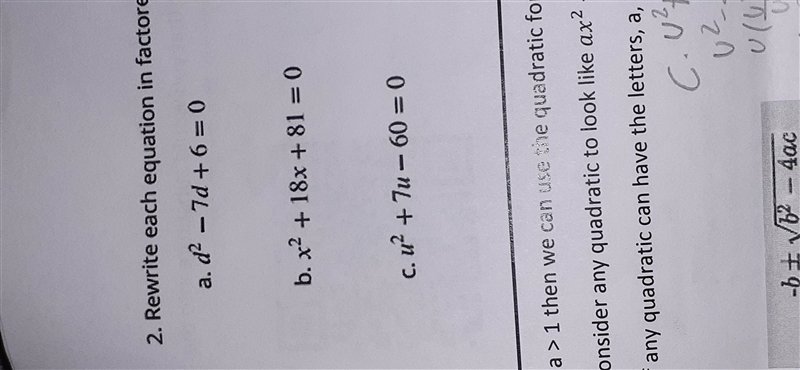 Rewrit using factored form solve using zero product property-example-1