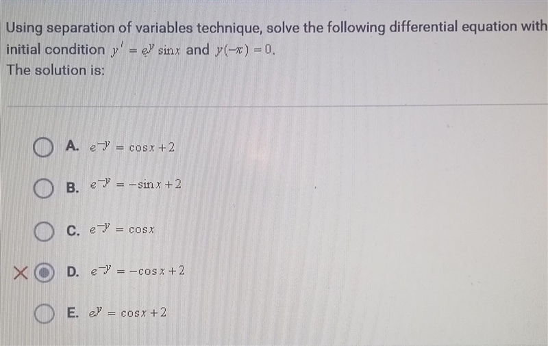 Using separation of variables technique, solve the following differential equation-example-1