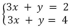 Solve (values for x and y) the following systems of linear equation. Write “FALSE-example-1