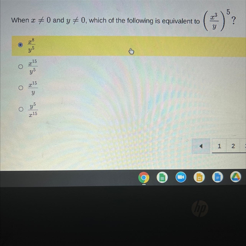 5 When x = 0 and y = 0, which of the following is equivalent to (5)?-example-1