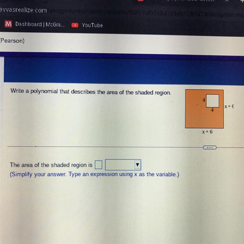 PLZZ HELP ME!!!! Write a polynomial that describes the area of the shaded region.-example-1