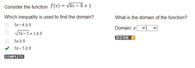 What is the domain of the function? Domain: x-example-1