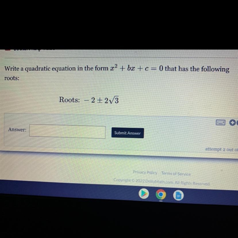 Write a quadratic equation in the form x^2+bx+c=0-example-1