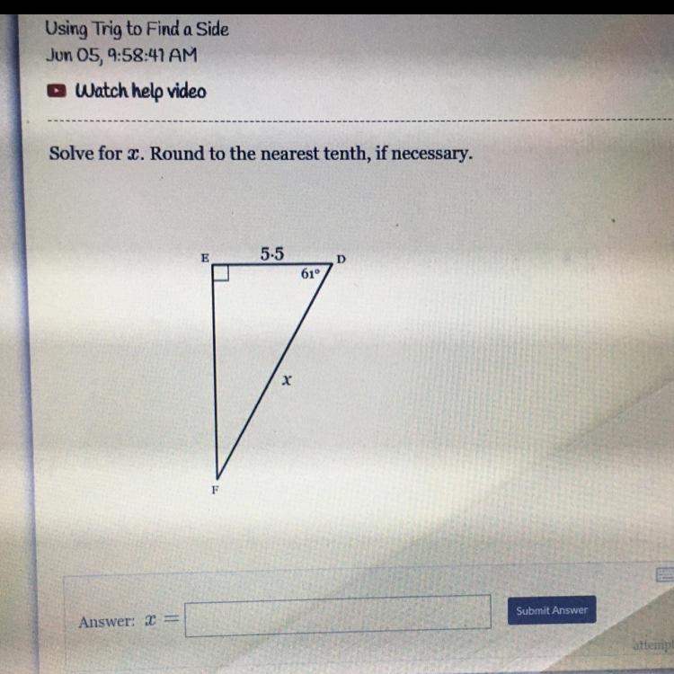 Solve for X. Round to nearest tenth.-example-1