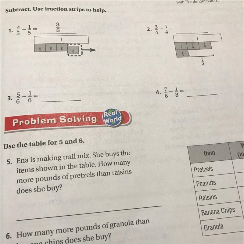 Subtract. Use fraction strips to help.-example-1