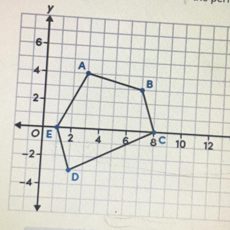 What is the best approximation for the perimeter of the pentagon abcde-example-1