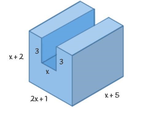 1) The dimensions of an irregular solid are as shown in the figure below. a) Write-example-1