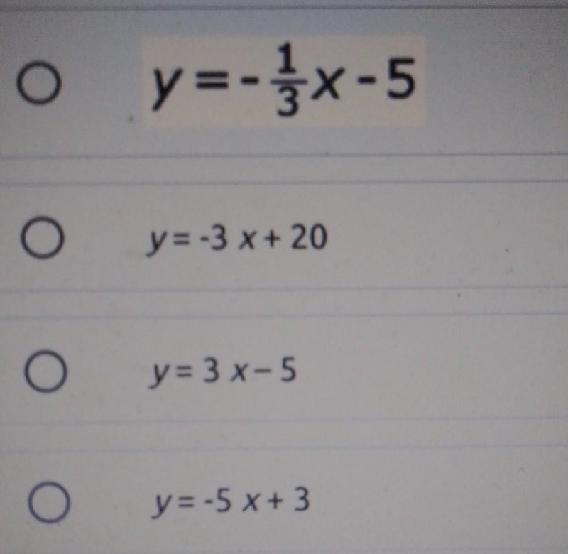 Wich of these equations represents a line parallel to the graph of the equation ?y-example-1