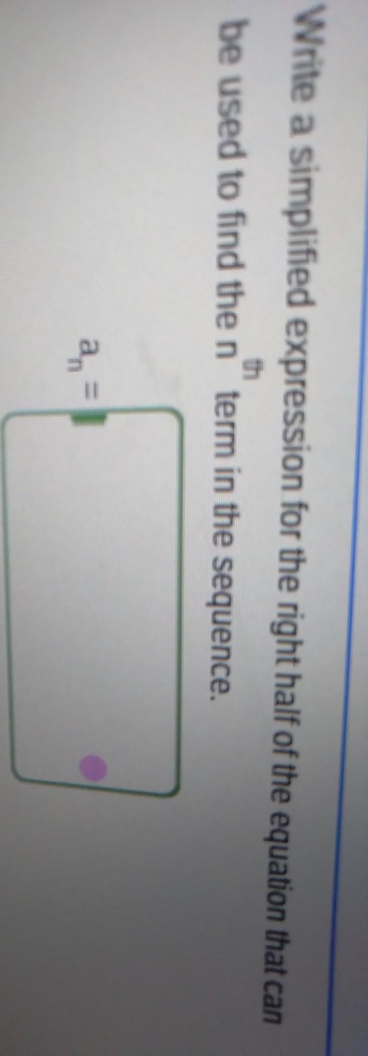 Write a simplified expression for the right half of the equation that can be used-example-1