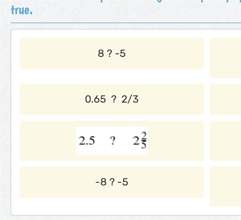 PLEASE HELP ME FIND THE INEQUALITY SIGN OF THESE PROBLEMS-example-1