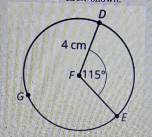 PLEASE ANSWER THIS QUICKLY! Consider the circle shown. 1. What is the length of the-example-1