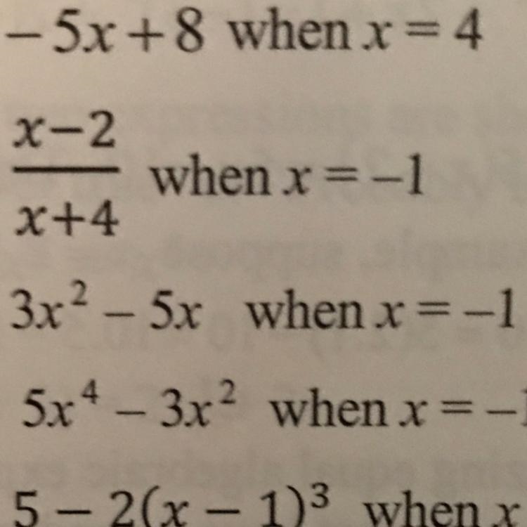 3x square-5x when x=-1-example-1