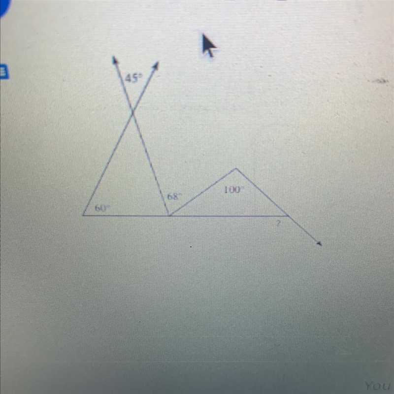 Find the missing angle.-example-1