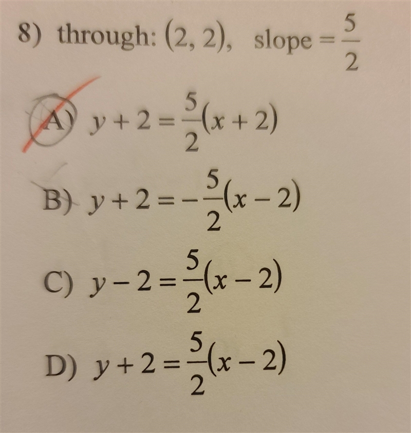 9th grade- Point slope of line. Please explain how to do this, I got it wrong. I need-example-1