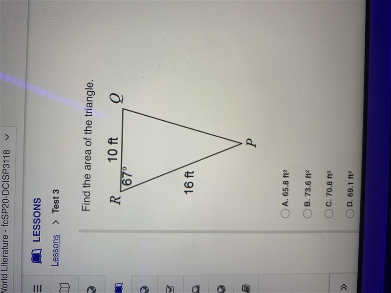 Find the area of the triangle. area triangle 4-example-1