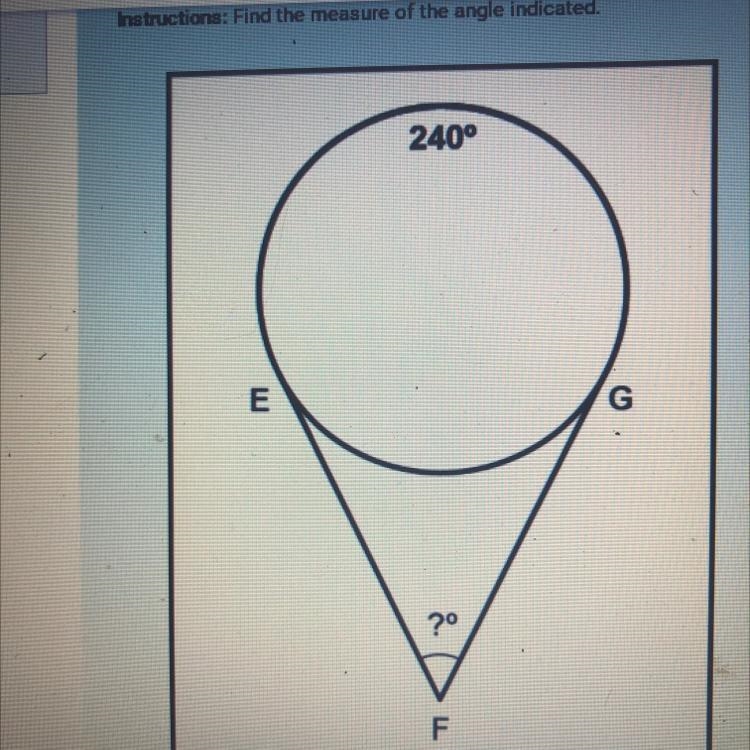 Read image for instructions Find the measure of the angle indicated.-example-1