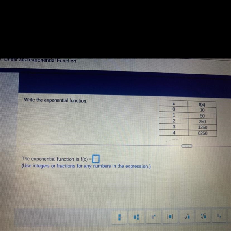 Write the exponential function.-example-1