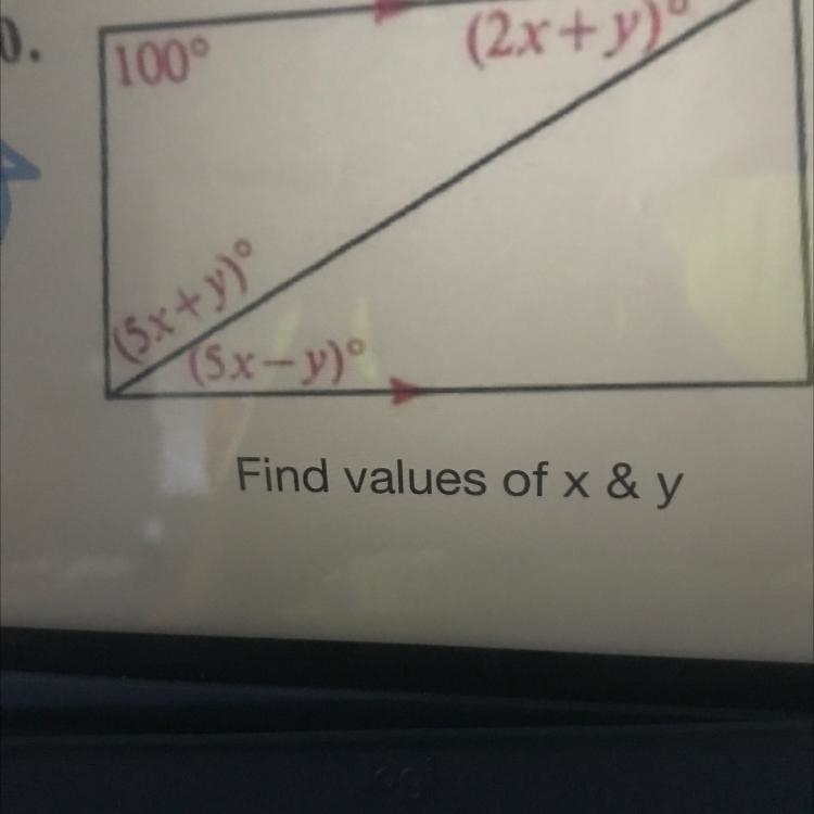 How the hell do I do this Find values of x & y-example-1