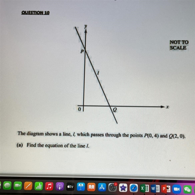 Find the equation of P(0,4) Q(2,0)-example-1