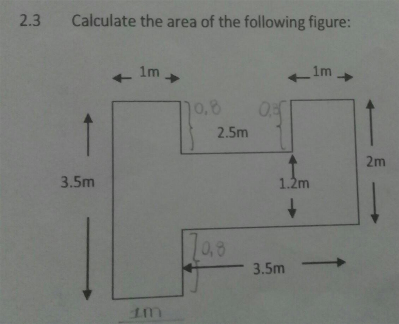 Calculate the area of the following figure:​-example-1