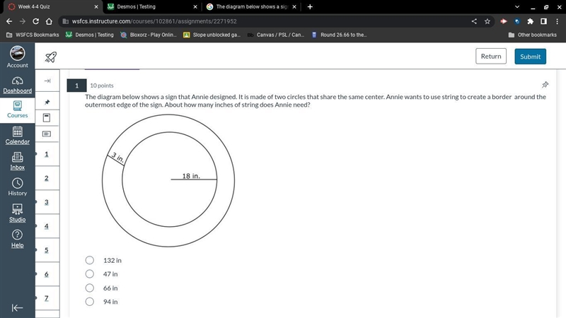 The diagram below shows a sign that Annie designed. It is made of two circles that-example-1