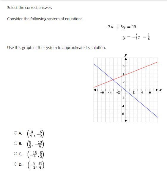 Select the correct answer. Consider the following system of equations.-example-1