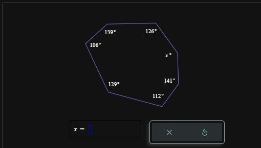 The convex polygon below has 7 sides. find the value of x-example-1